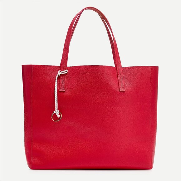 J. Crew Handbags - NWT-ONE SIZE- J.Crew Large carryall tote in pebbled leather-VINTAGE RED